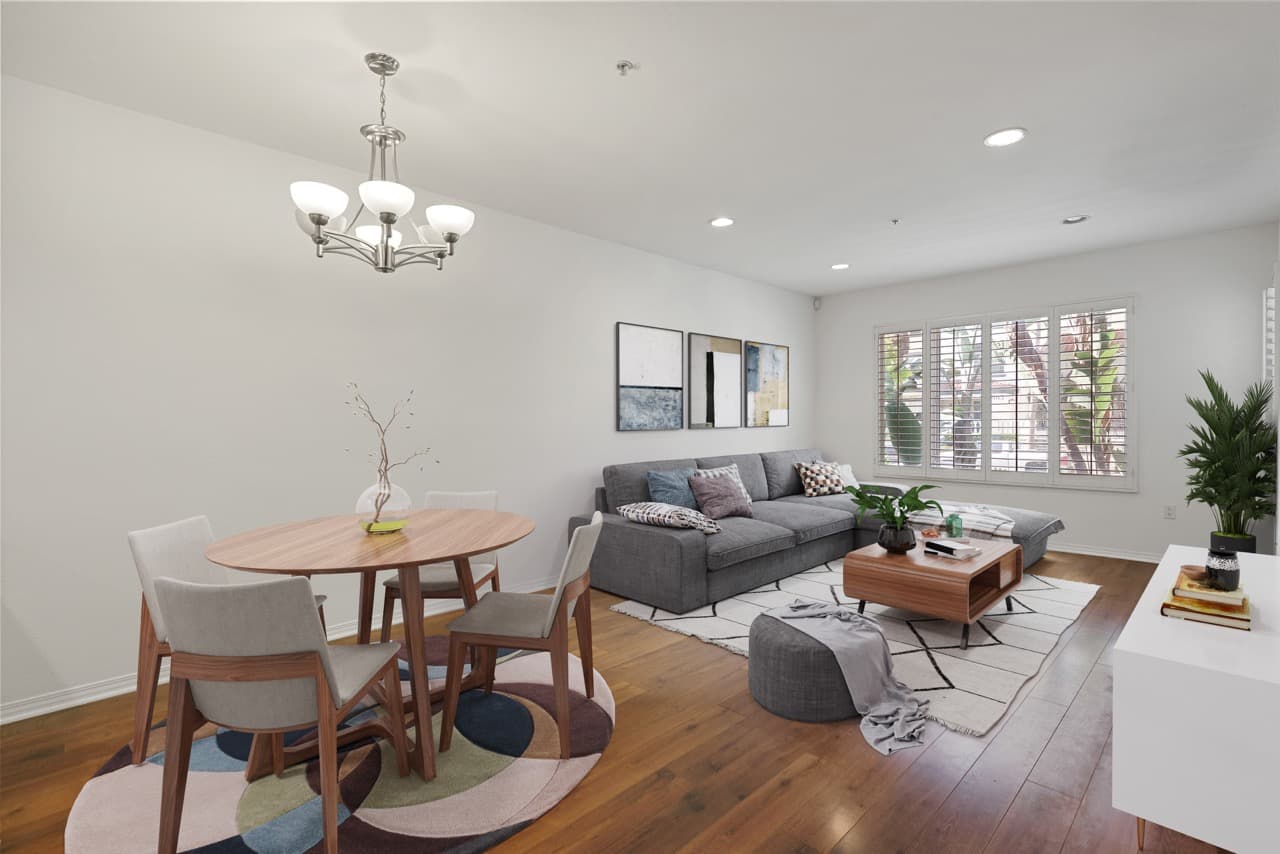 Virtually staged Los Angeles living room